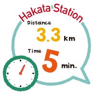 博多駅 距離3.3km 時間5分
