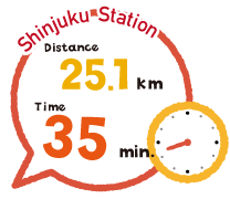 博多駅 距離25.1km 時間42分